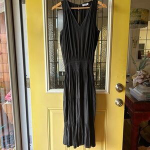 RAMY BROOK XS V neck Tiered Smocked Waist Midi Dress